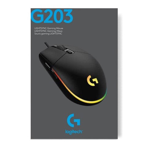 Logitech G203 Lightsync Mysz przewodowa, czarna, 8000DPI