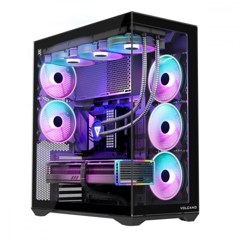 Obudowa Volcano Space XL ARGB Full Tower 5 wentylatorów, czarna