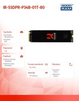 Dysk SSD IRDM 1TB M.2 PCIe 3x4 NVMe 2280 3200/3000