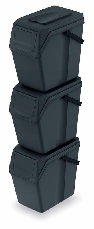 KEDEN KOSZ NA ŚMIECI SORTIBOX 25L SET 3 - CZARNY RECYKLING*.....