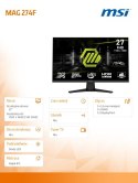 Monitor MAG 274F 27 cali/LED/FHD/Flat/200Hz/czarny