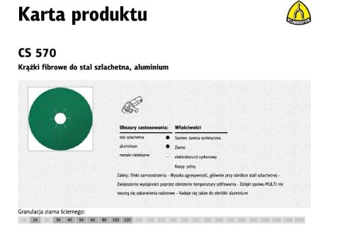 K.FIBRA KRĄŻEK 125 gr. 80 CS570 /25szt INOX, CYRKONOWA.
