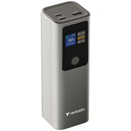 Verbatim, Power bank z wyświetlaczem TFT, Charge ,n, Go, 32269, 27000mAh, szara