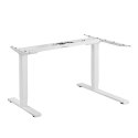 Powerton ERGO EDGE Stelaż rama biurka narożnego z elektryczną regulacją wysokości 125 kg nośność, biały