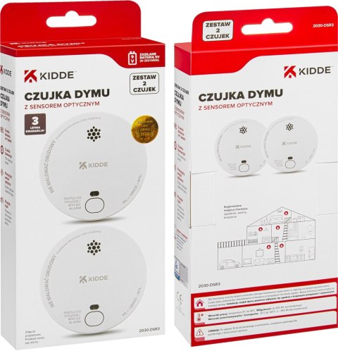 Zestaw 2 czujek dymu KIDDE 2030-DSR3