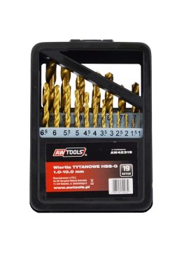 AWTOOLS WIERTŁO METAL TYTAN KPL. 19szt./1,0-10,0mm/