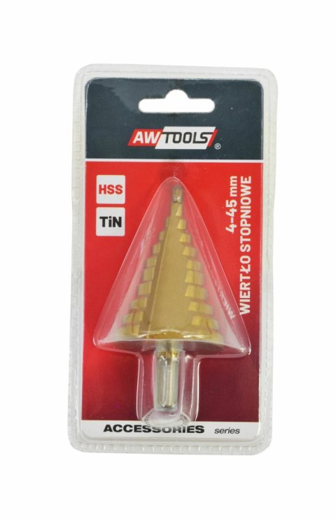 AWTOOLS WIERTŁO STOPNIOWE HSS-TIN / 4-45mm