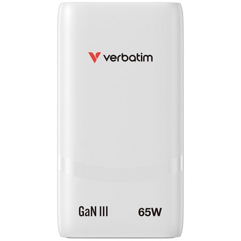 Verbatim Fold ,n, Go, Ładowarka sieciowa GaN 2 USB-C PD 3.0, biała, 65W, wtyczka EU