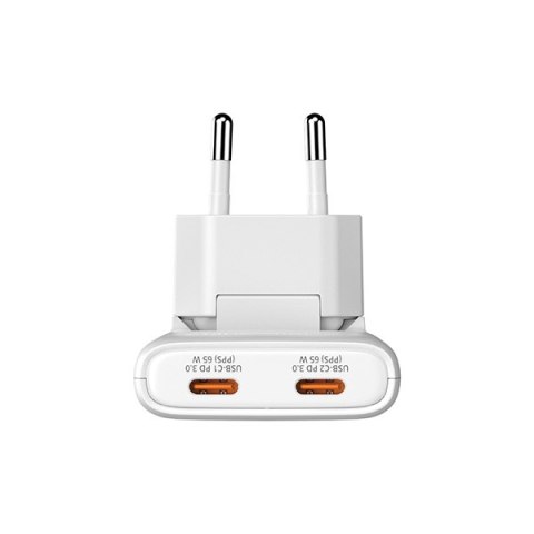 Verbatim Fold ,n, Go, Ładowarka sieciowa GaN 2 USB-C PD 3.0, biała, 65W, wtyczka EU