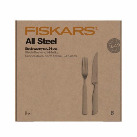 FISKARS ZESTAW SZTUĆCÓW DO STEKÓW 24 szt. ALL STEEL