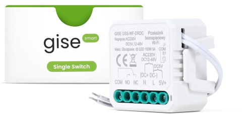 GISE Smart Pojedynczy moduł przekaźnikowy bezpotencjałowy niskonapięciowy WiFi | Tuya | GSS-WF-DRDC