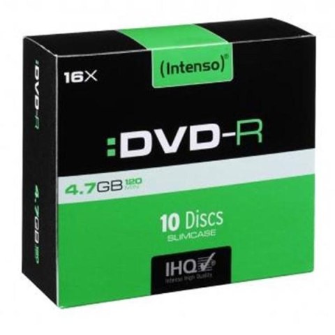 Intenso DVD-R, 4101652, 4.7GB, 16x, slim case, 10-pack, bez możliwości nadruku, 12cm, do archiwizacji danych, EOL