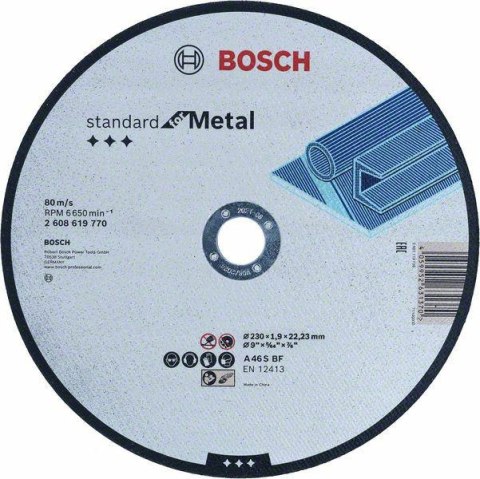 BOSCH TARCZA MET.230mm x 1,9mm x 22mm STANDARD FOR METAL