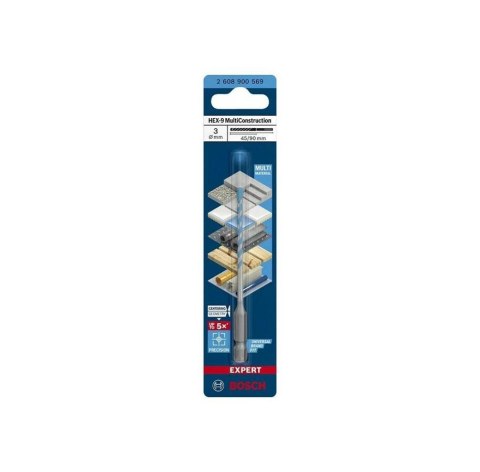 BOSCH WIERTŁO HEX-9 MULTICONSTRUCTION 3 x 45 x 90mm