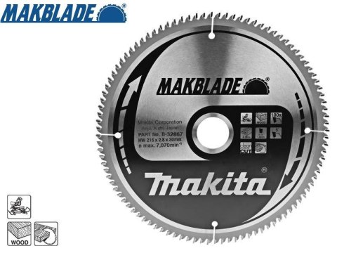 MAKITA PIŁA TARCZOWA 216x30x100z MAKBLADE DREWNO