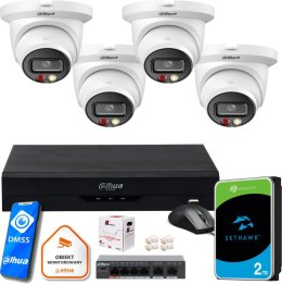 Zestaw monitoringu IP Dahua Medium NVR 4 kamery kopułowe 4MPx