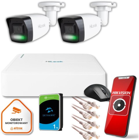 Zestaw monitoringu Hilook 2 kamer IP IPCAM-B4-30DL dysk 1TB